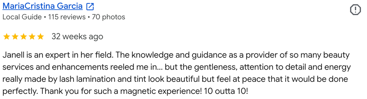 5-star Google review from Yoel Calzada